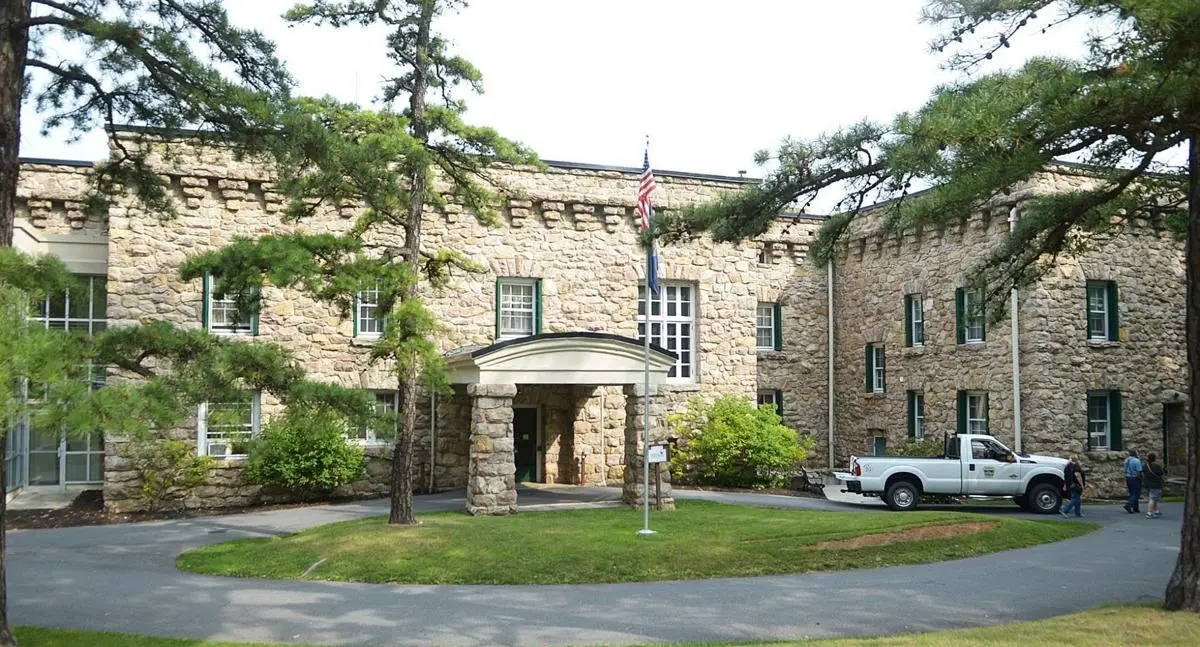 Cameron Masland Mansion at Kings Gap State Park with historic architecture and surrounding landscape